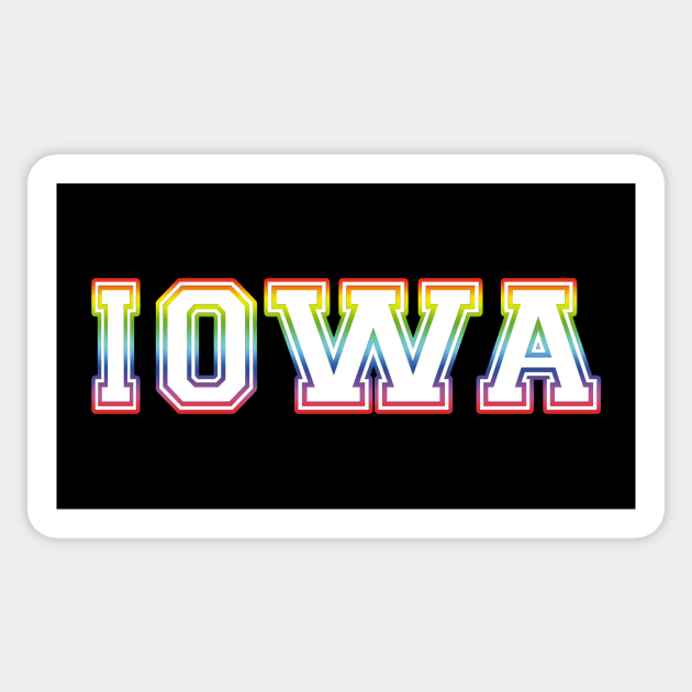 Iowa Pride Rainbow Sticker by HighBrowDesigns